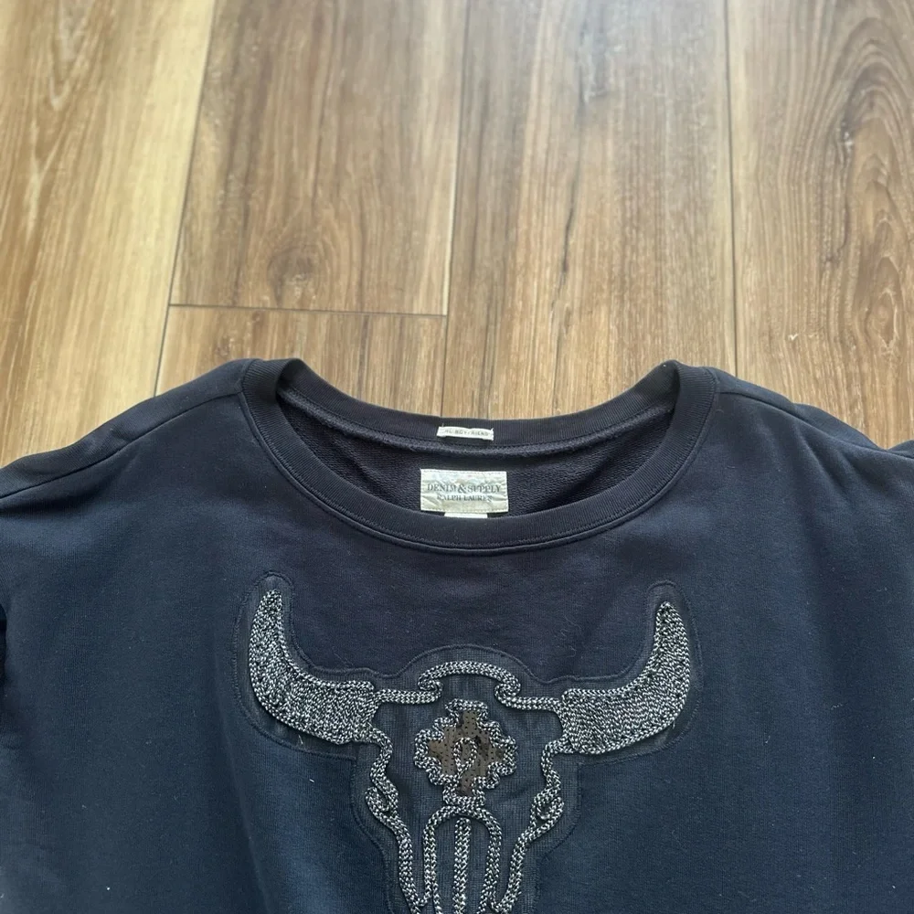 Denim & Supply Ralph Lauren women’s Black Embroidered Sweatshirt size medium